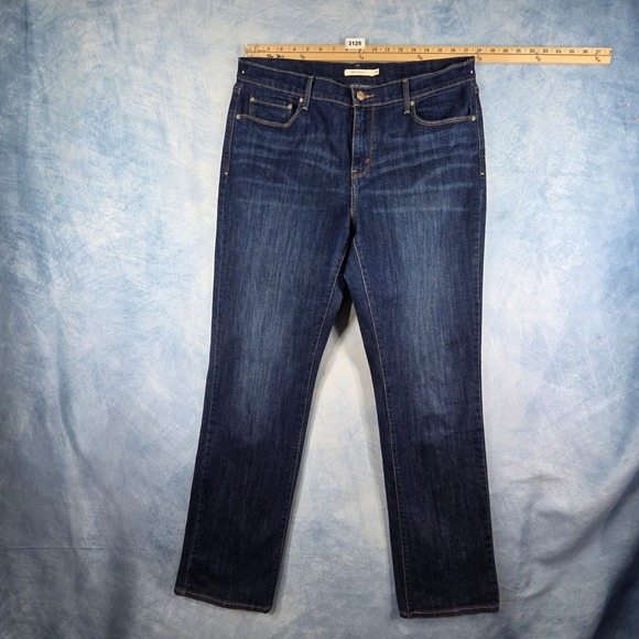 Levi's Denim - Levis‎ 505 Straight Leg Jeans Womens 14 Dark Wash Indigo Denim Mid Rise Classic